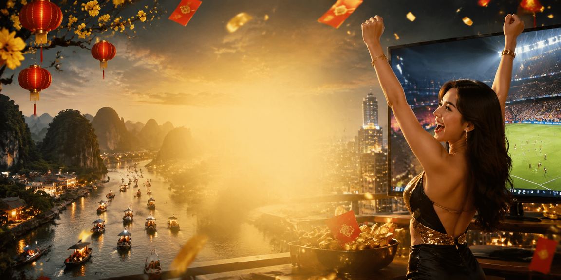 Phong bì đỏ may mắn và đèn lồng dịp Tết tại Ninh Bình, biểu tượng thưởng lớn